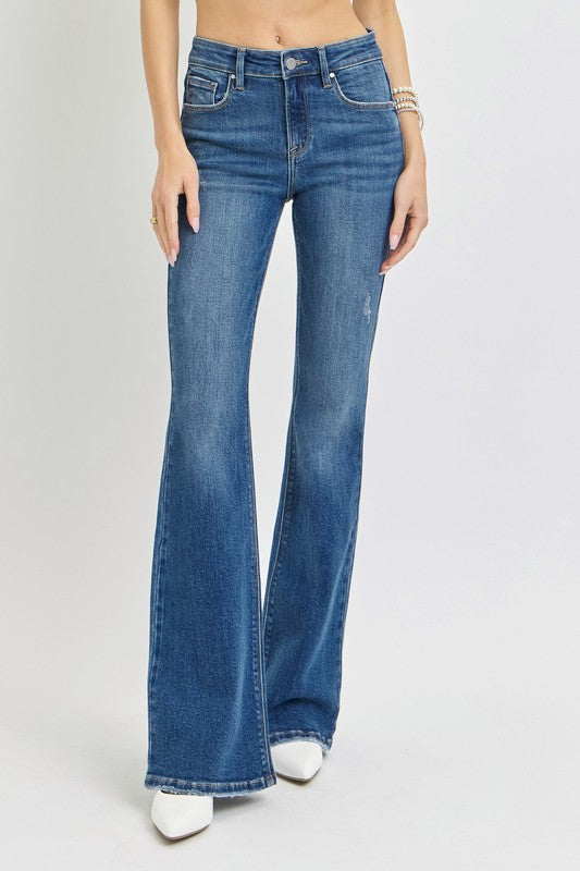 Costa Mid Rise Flare Jean with Tummy Control