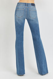 Leni Mid Rise Medium Denim Flare Jeans