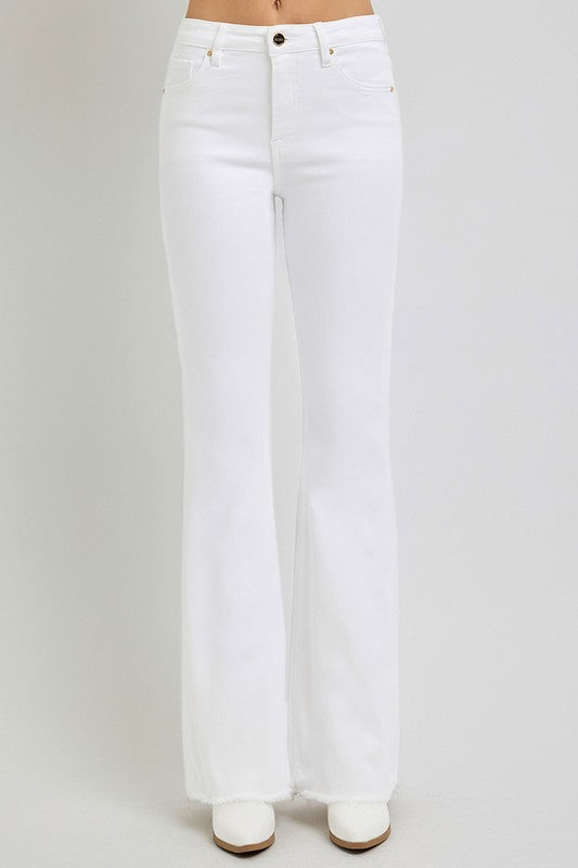 White High Rise Flare Jean