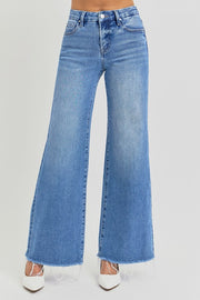 Amanda Light Wash Mid Rise Wide Leg Jean