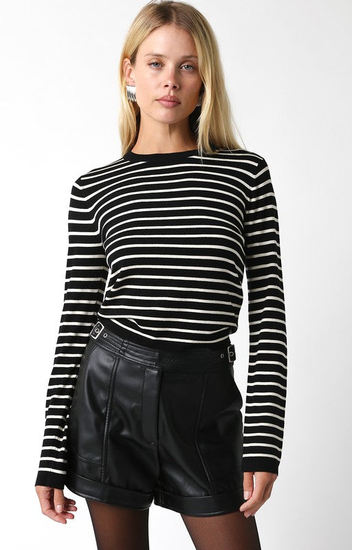 Maya Striped Crew Neck Sweater