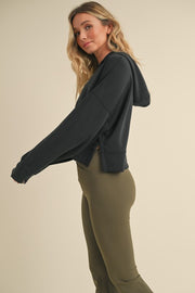 Super Soft Air Scuba Oversized Crop Hoodie