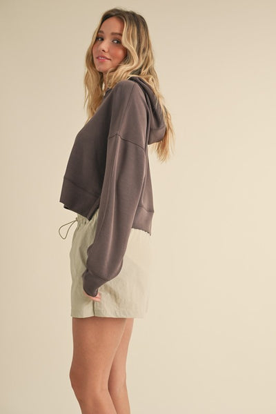 Super Soft Air Scuba Oversized Crop Hoodie