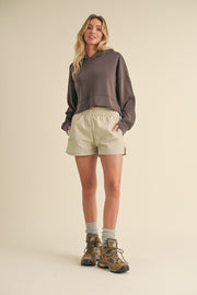 Super Soft Air Scuba Oversized Crop Hoodie