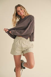 Super Soft Air Scuba Oversized Crop Hoodie