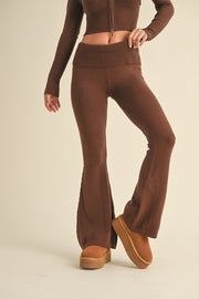 Lissy Foldover Flare Knit Sweater Pants