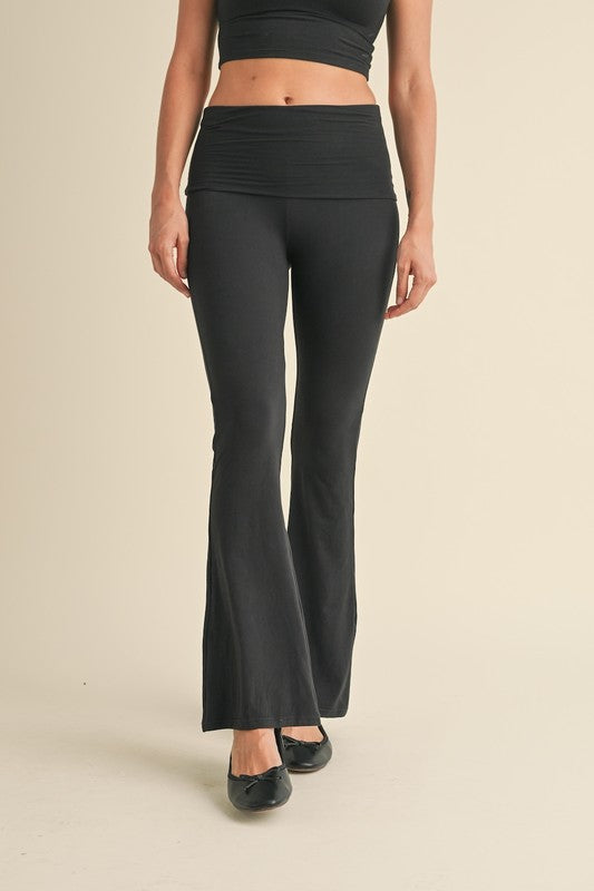 Kims Soft Knit Foldover Flare Pants