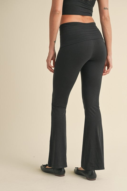 Kims Soft Knit Foldover Flare Pants