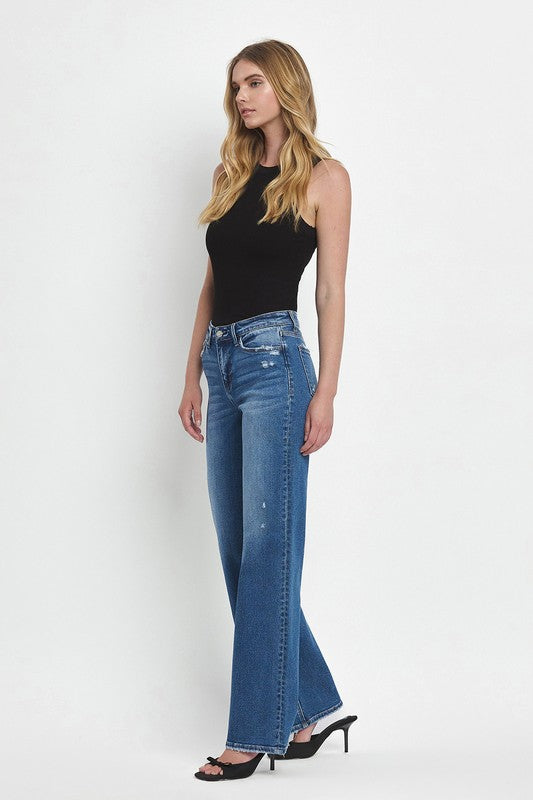 Oliver Mid Rise Wide Leg Jean - Long