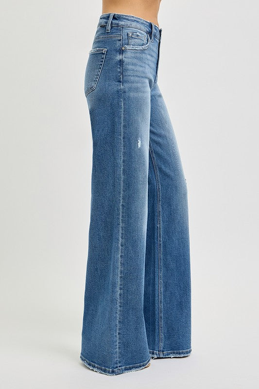 Julie Mid 2 High Rise Wide Leg Jeans