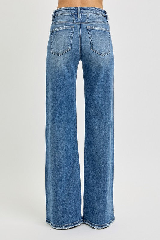 Julie Mid 2 High Rise Wide Leg Jeans