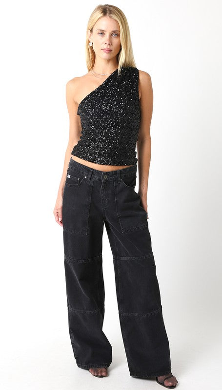 Mia One Shoulder Sequin