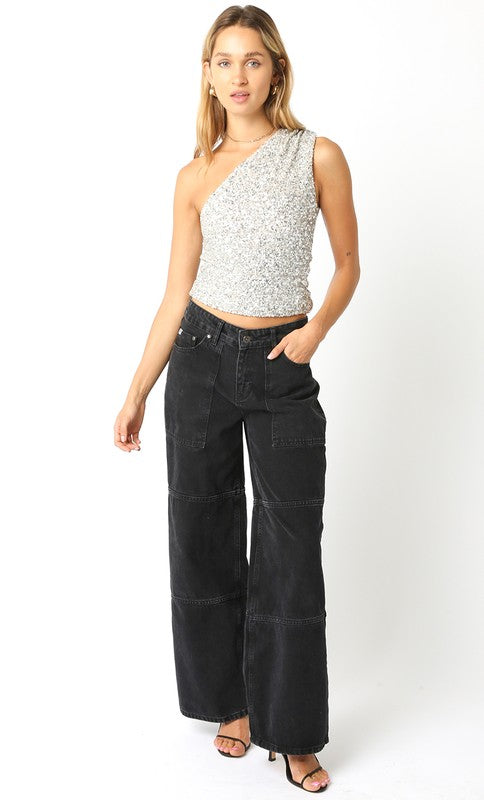 Mia One Shoulder Sequin