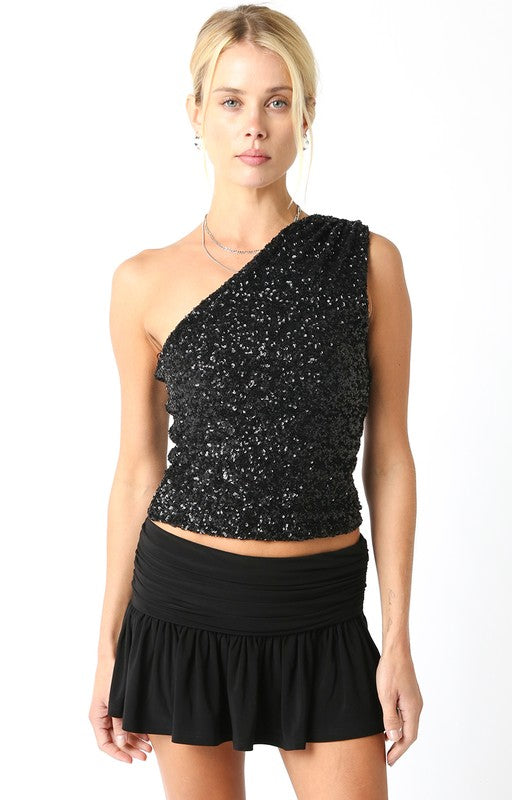 Mia One Shoulder Sequin