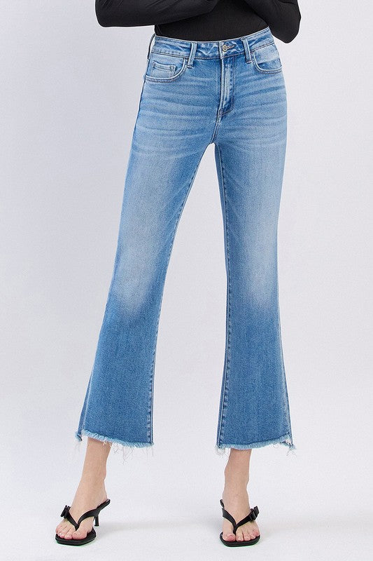 Cedar High Rise Slant Crop Flare Jeans