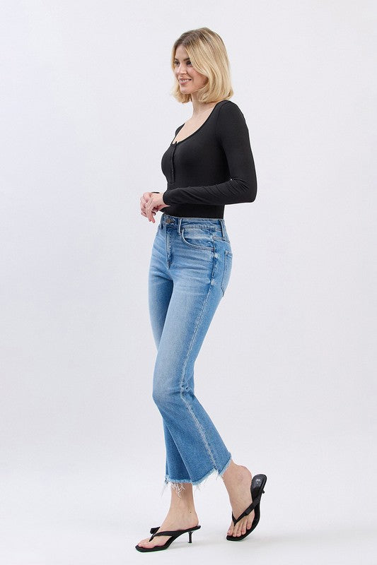 Cedar High Rise Slant Crop Flare Jeans