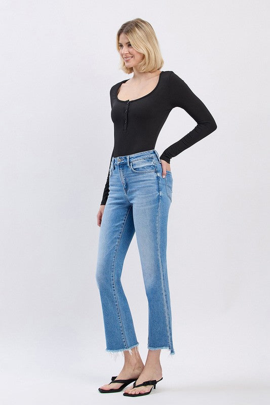 Cedar High Rise Slant Crop Flare Jeans