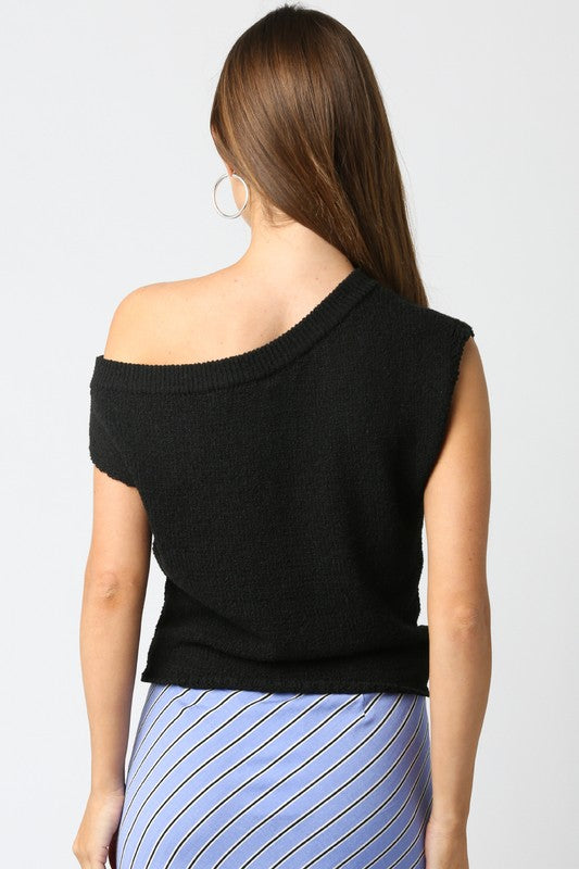 Vanessa Sleeveless Off The Shoulder Knit Top