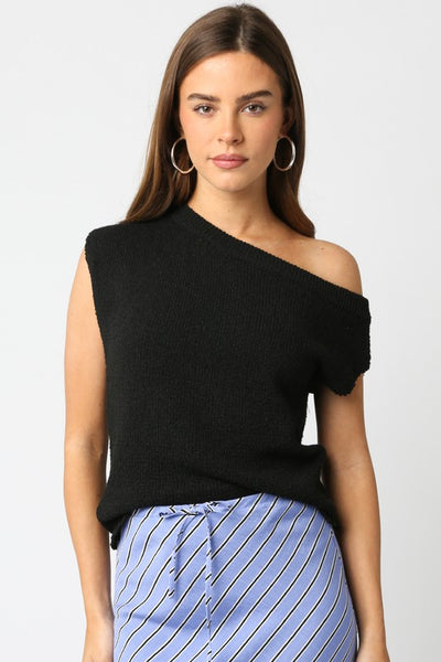Vanessa Sleeveless Off The Shoulder Knit Top