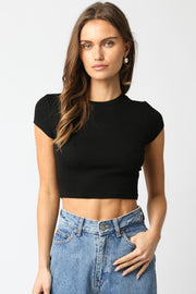 Miami Fitted Ribbed Short Sleeve Crop Top
