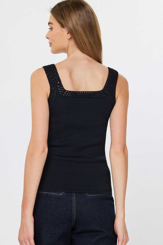 Betty Crochet Trim Sweater Tank