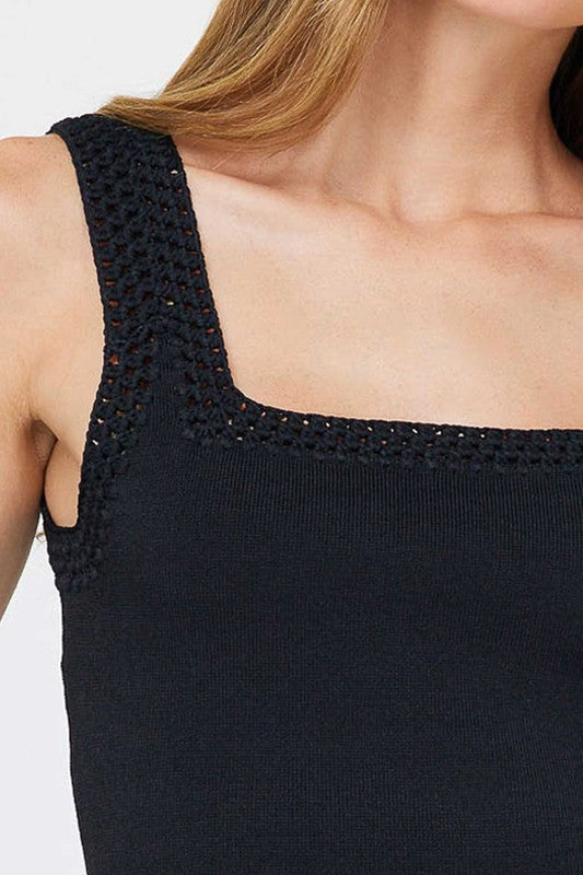 Betty Crochet Trim Sweater Tank
