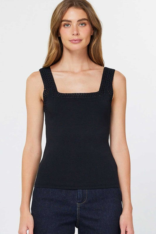 Betty Crochet Trim Sweater Tank