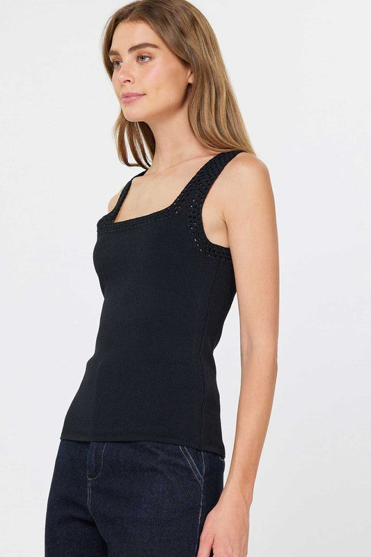 Betty Crochet Trim Sweater Tank