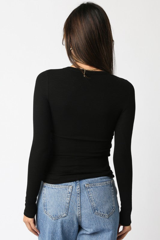 Cassie Long Sleeve Ribbed Top