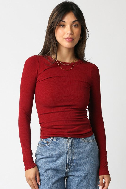 Cassie Long Sleeve Ribbed Top