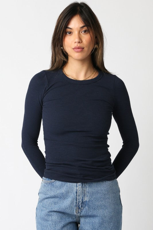 Cassie Long Sleeve Ribbed Top