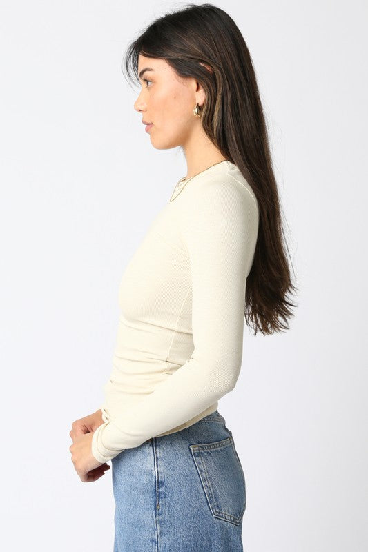 Cassie Long Sleeve Ribbed Top
