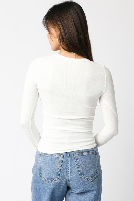Cassie Long Sleeve Ribbed Top