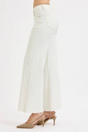 Cream Low Rise Tummy Control Wide Leg Jean