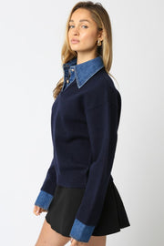 Ainslow Denim Trim Sweater
