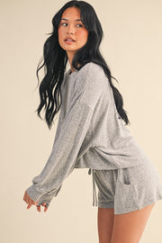 Jilly Brushed Hacci Long Sleeve Crewneck Top