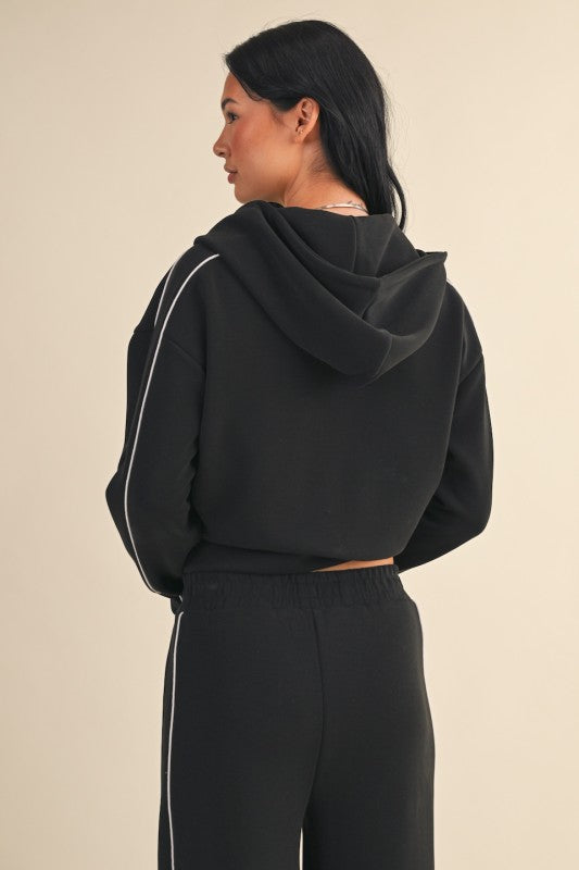 Super Soft Air Scuba Full Zip Hoodie with Piping Trim