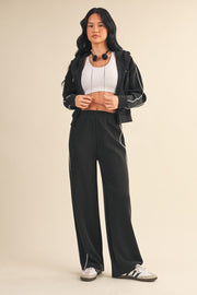 Super Soft Air Scuba Full Zip Hoodie with Piping Trim