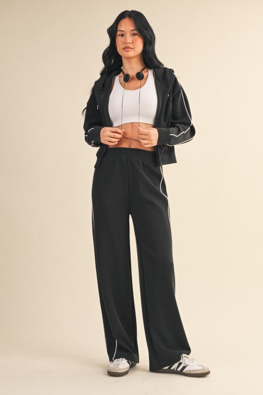 Super Soft Air Scuba Full Zip Hoodie with Piping Trim