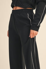 Super Soft Air Scuba Wide Leg Pants with Piping
