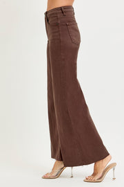 Choco High Rise Palazzo Ankle Jeans