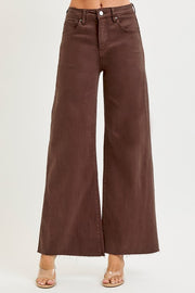 Choco High Rise Palazzo Ankle Jeans