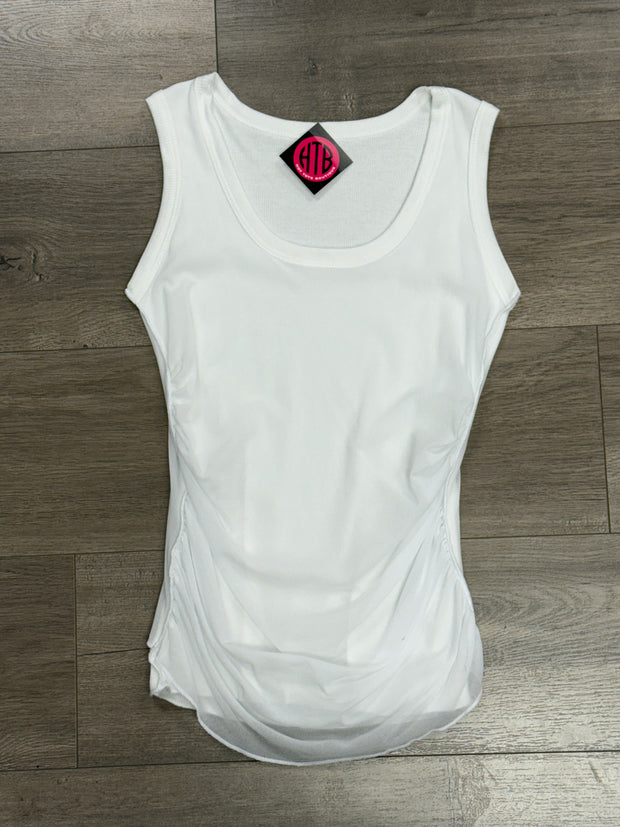 Sage Double Layer Ruched Tank