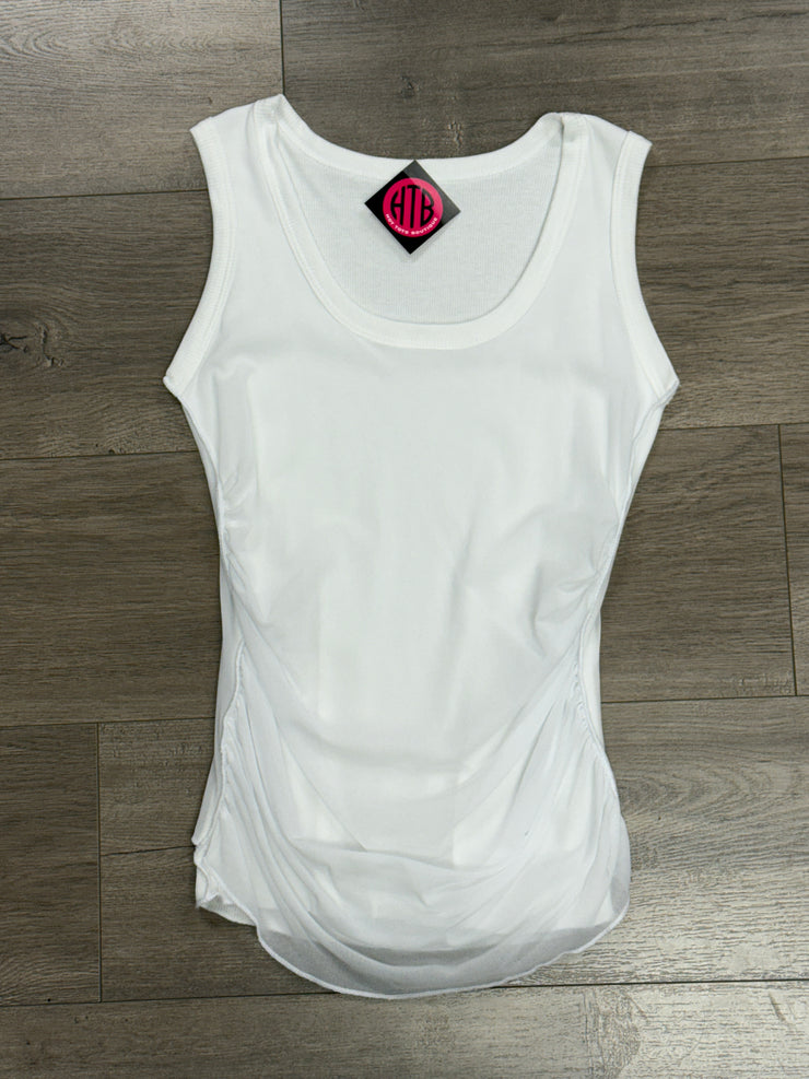 Sage Double Layer Ruched Tank