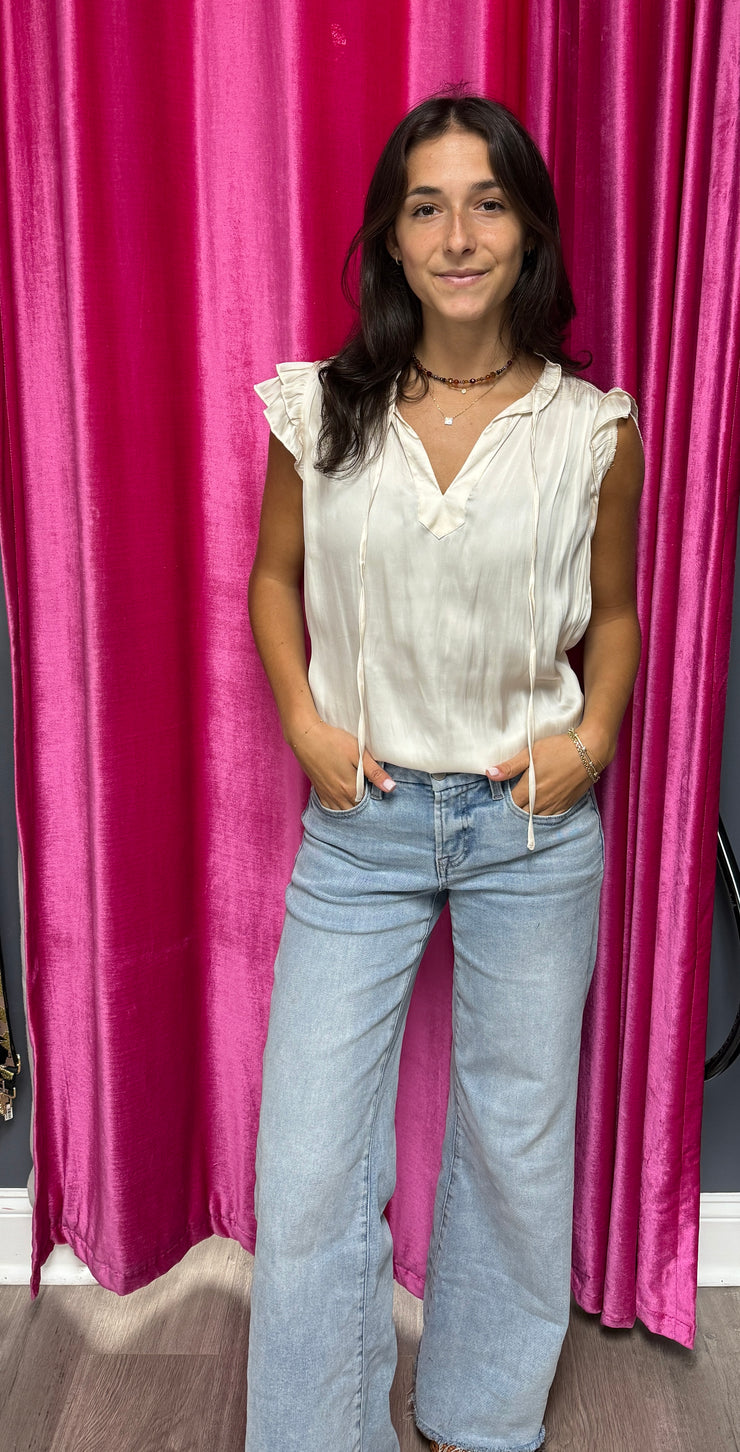 Posey Flutter Sleeveless Blouse