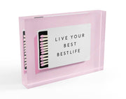 Live Your Best Life Matches Crystal Block  Table Decor    