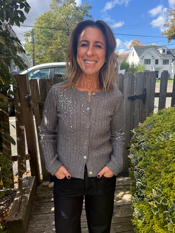 Eton Cable Knit Crystal Cardigan