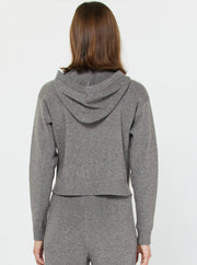 Paige Cropped Knit Hoodie Zip-up