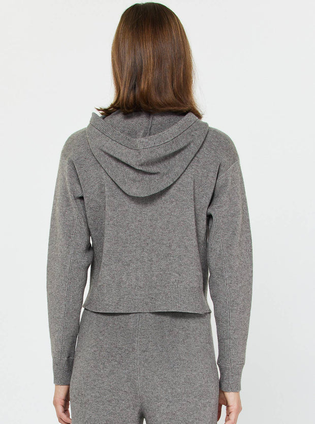 Paige Cropped Knit Hoodie Zip-up