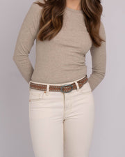 Zwier | Oval Buckle Leather Studded Belt